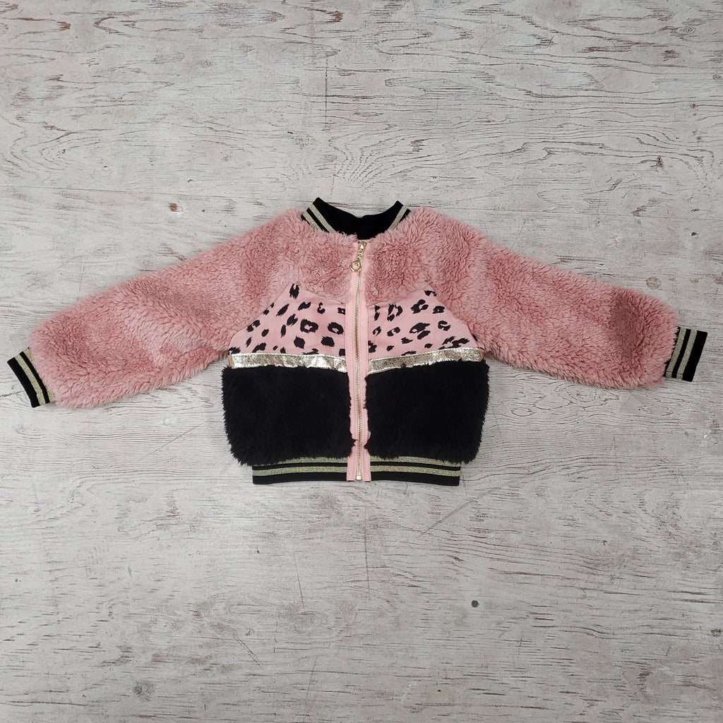 Girls Faux Fur Leopard Jacket