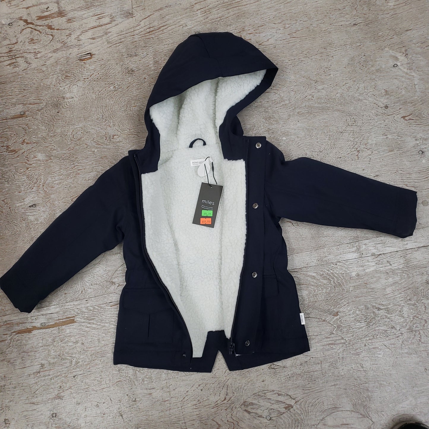 Boys Navy Fleece lined jacket