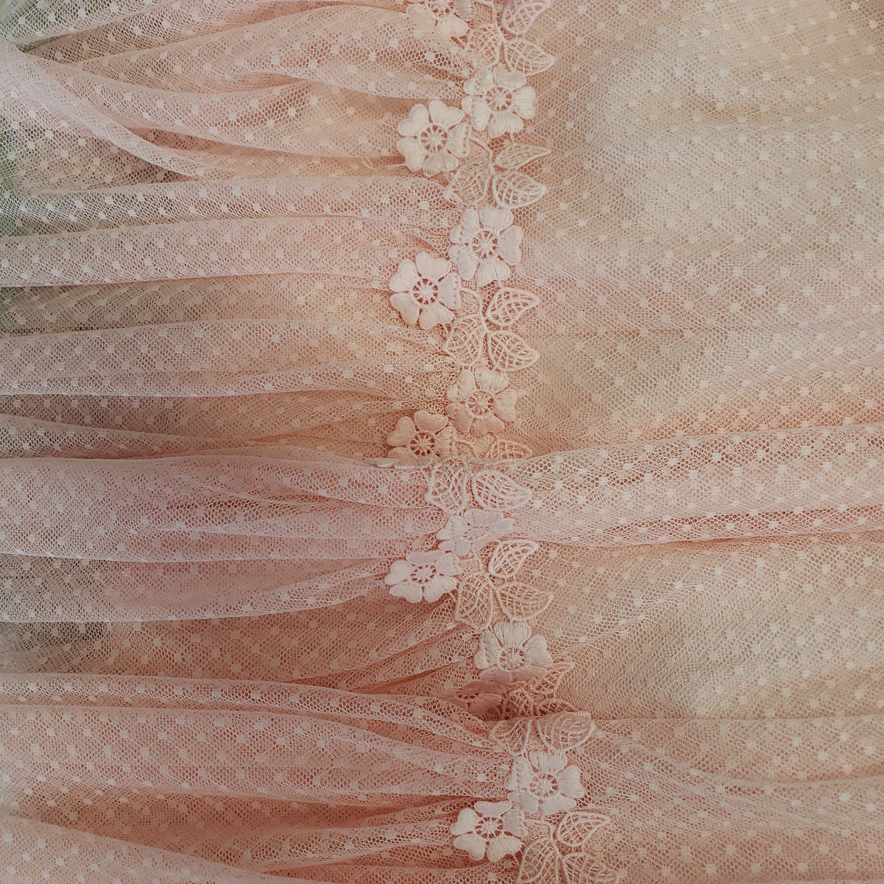 Peach lace dress by Abel & Lula