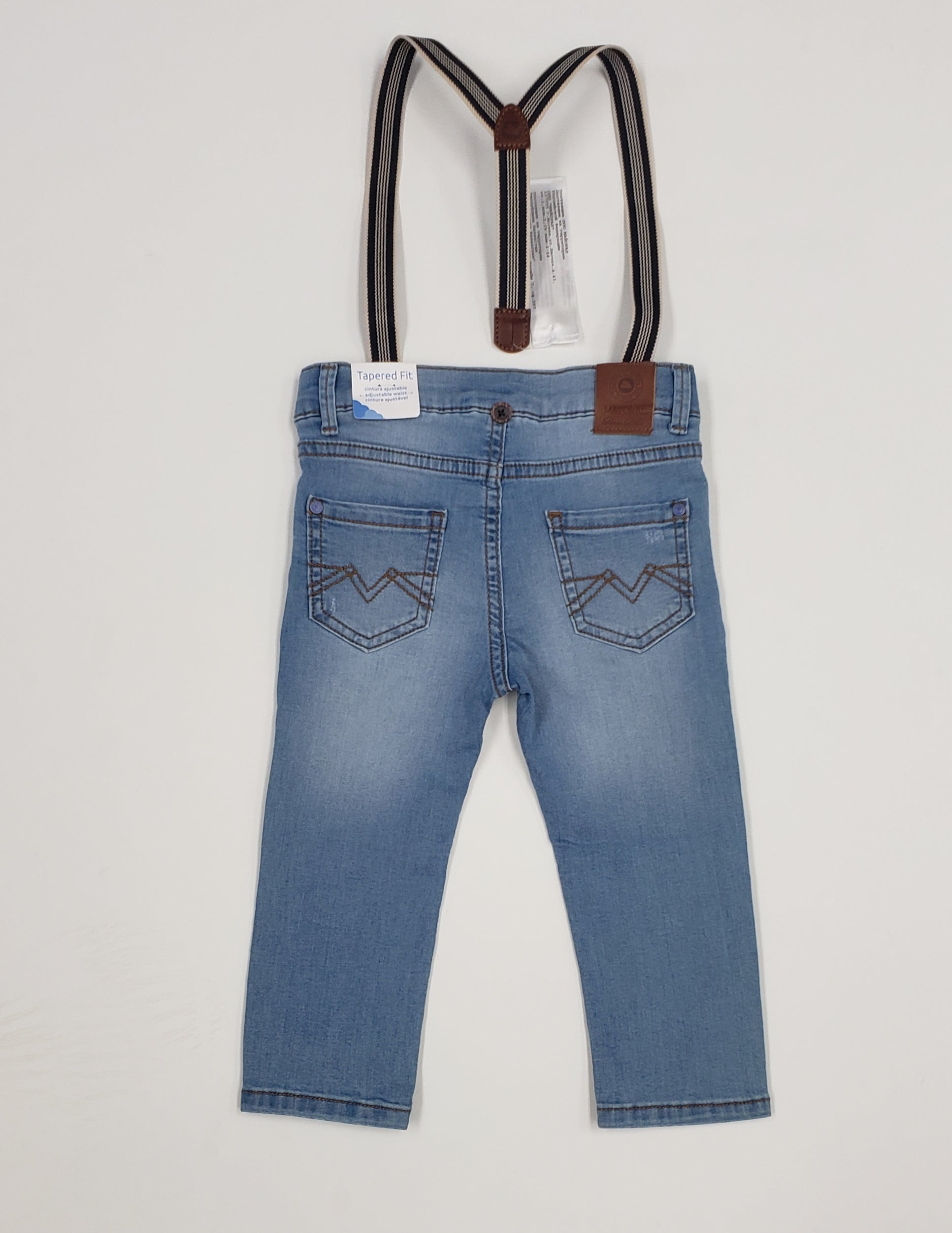 Baby Boy and Toddler suspender jeans