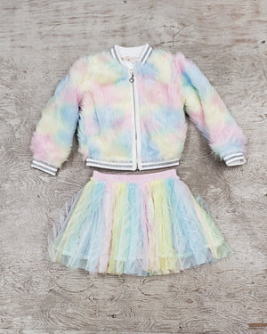 Girls pastel multicolored netted tutu skirt