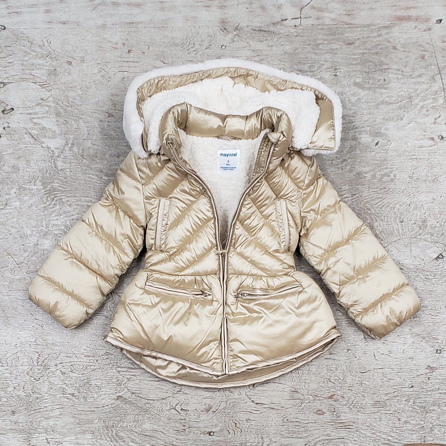 Girls Gold Puffer Jacket
