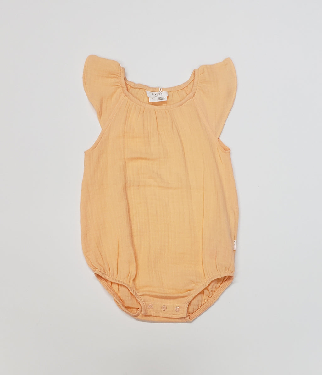 Firsts by Petit Lem - Cotton Gauze Bubble Romper with Snaps