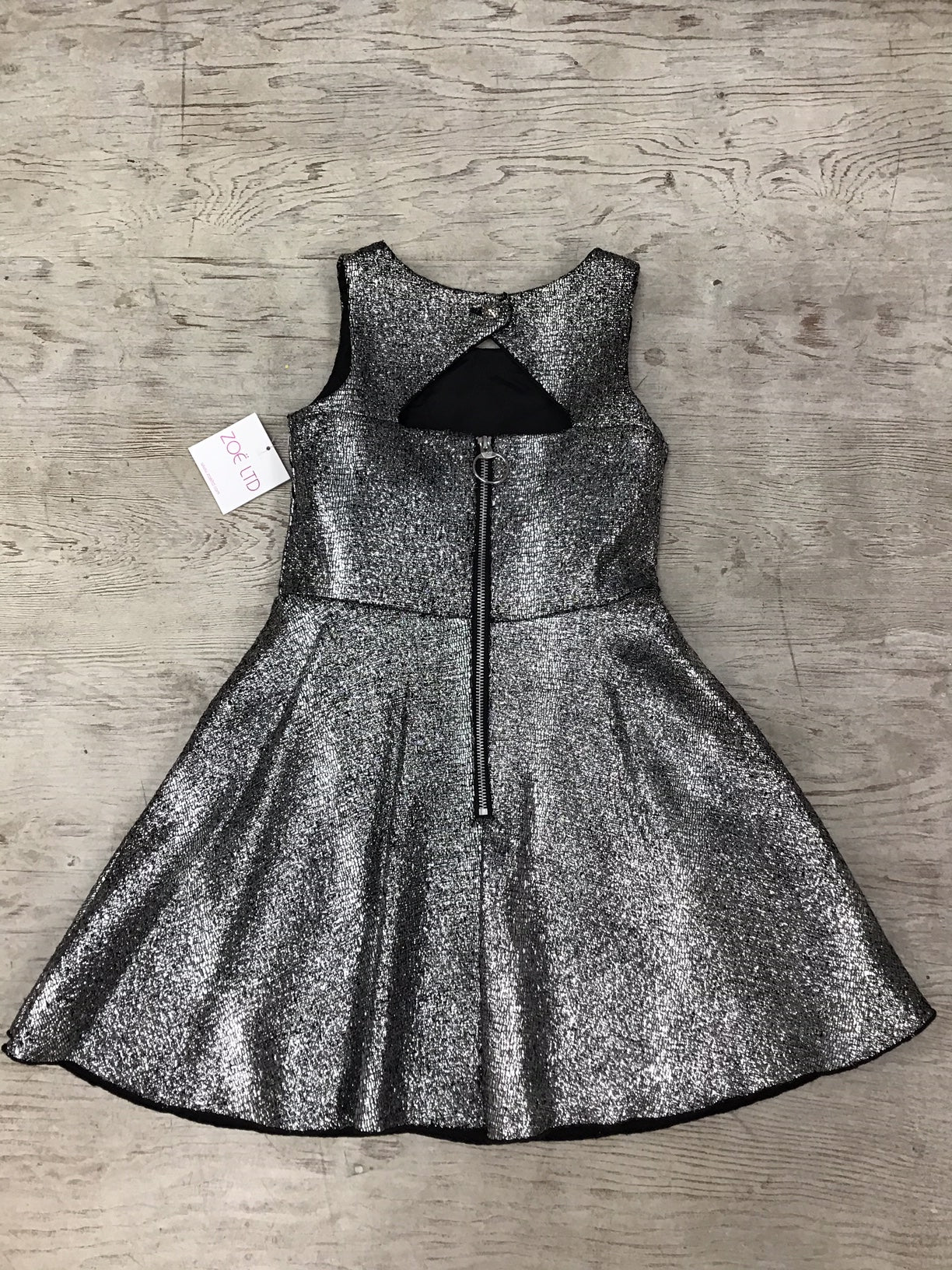 Silver "Moleskin" Dress by Zoe