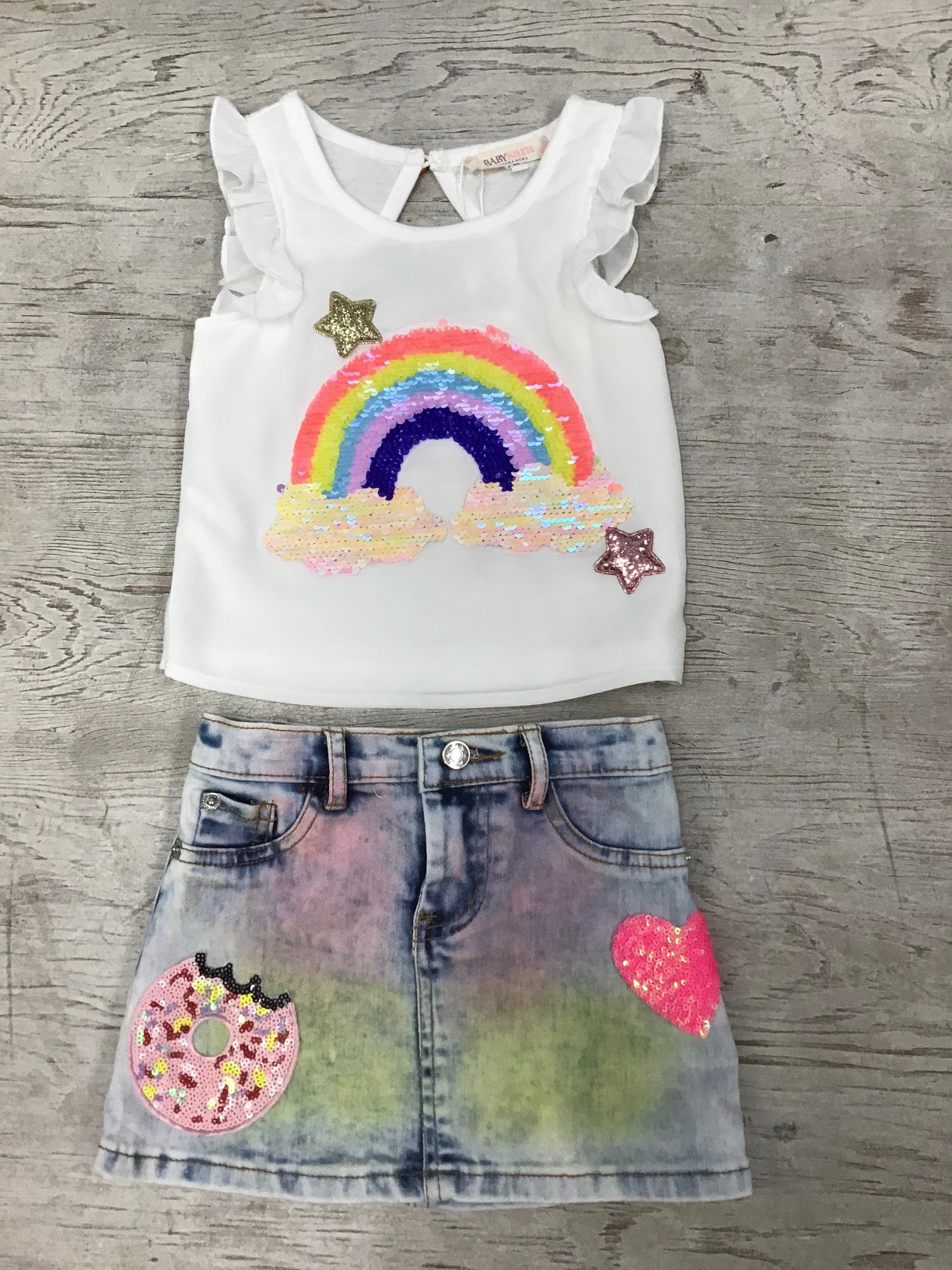 Baby Sara sequined rainbow tank