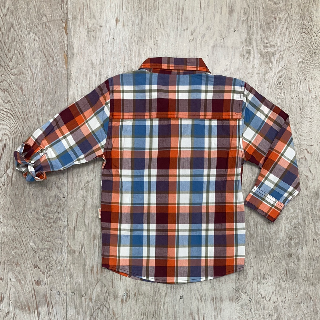 Boys Orange Plaid